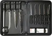 Starrett Professional Knife Set - 11 Pieces Stainless Steel Kitchen Chef Knifes - Black Handle