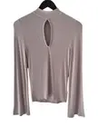 Express Light Mauve Pink Mock Neck Cutout Front Long Sleeve Top Size Medium