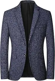 [Aosufei] Men's Comfort Casual Wedding Party Suit Jacket Lightweight Solid Dress Blazer Suits Stylish Business Tuxedo Jacket, Blue4, XXL