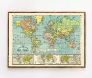 Cavallini & Co. Poster - World Map 6 Vintage Wall Print
