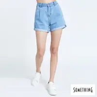 在飛比找momo購物網優惠-【SOMETHING】女裝 NEO FIT高腰後鬆緊牛仔短褲