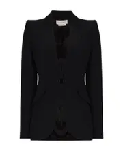 Alexander McQueen Leaf Crepe Jacket IT42 black