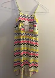 Pumpkin Patch girls Bright White Aztec multi color dress for size 8