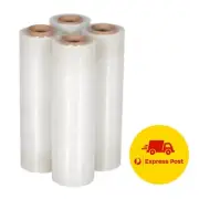 4 Rolls Clear Pallet Wrap Shrink Stretch Film Hand Use 500mm x 400m 25um EXPRESS