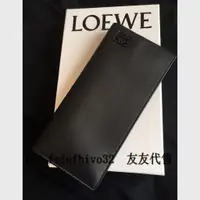 在飛比找蝦皮購物優惠-全新正品 LOEWE長夾  黑色 霧面皮革 LOGO壓紋 雙