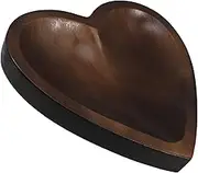Zerodeko Heart Shaped Wooden Bowl Decorative Fruit Bowl for Home Decor Weddings Multiuse Table Centerpiece Sturdy Natural Wood Present for Special Occasions