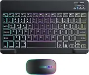 Illuminates Keyboard and Wireless - Keyboard and Set Wireless, Keyboard with 7 Color Backlit Keyboard | Slim Portable Computer Keyboard for School, Office, Business,