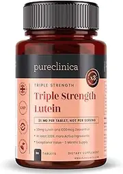 Lutein 30mg x 90 tablets. With 1000mcg Zeaxanthin per tablet. 3 x the strength of regular Lutein tablets. SKU: LU3