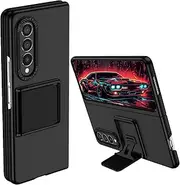 [Ysnzaq] for Samsung Galaxy Z Fold 3 7.6" Case with Kickstand, [Military Grade Drop Protection] Rugged Shockproof Hard PC Protective Case for Samsung Galaxy Z Fold3 LT.Black