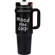High Appearance Giant Ice Cream Cup Stainless Steel Insulated Cup With Large Capacity And Handle Straw Cup (Black)