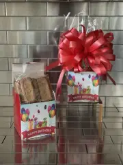 Happy Birthday Lotus Biscoff Cookies Gift Basket-Box Wrapped & Red Bow
