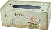 PHILPETY Decorative Metal Tissue Holder Country Rural Rectangular Tissue Box Cover - Bathroom, Kitchen, Office Room