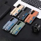 For Samsung Galaxy Z Fold 6 5 4 3 2 Leather Wallet Card Holder Wristband Cover