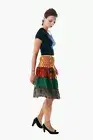 Women Bohemian Hippie Peasant Print Patchwork Mini Skirt handmade unique short