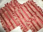 ROSE TREE SAVOY CABBAGE RED STRIPE RUFFLED (3PC) EURO PILLOW SHAMS 26 X 26