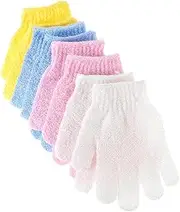 OSOLADY 8Pcs Double Sided Exfoliating Bath Gloves Five Finger Body Scrubber and Back Massage Mittens Each for