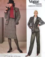 Calvin Klein suit jacket skirt pattern sz 10 B32 pants