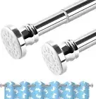 105-300CM Extendable Curtain Tension Rod Telescopic Shower Pole Rail Wardrobe