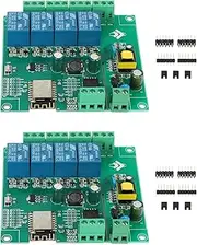 2X ESP8266 Wireless WIFI 4 Channel Relay Module ESP-12F Wifi Development Board for 5V/8-80V Power Supply