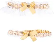 [TOVINANNA] Chic Women's Lace Elastic Bridal Ring Set for Wedding Banquets Celebrations