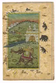 Handmade Mughal Miniature Painting Of Vintage Hunting Art On Paper 4.5x7 Inches