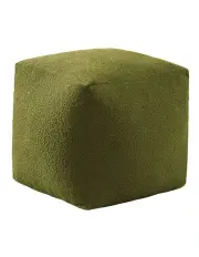 [Cadence & Co.] Blake Boucle Pouffe Cover 50x50x50cm in Moss Green
