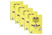 5pc Spirax 570 Pocket Notebook A5 School Stationery 7mm Ruled 200-Pages Yellow
