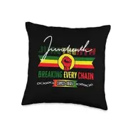 Juneteenth Breaking Every Chain Since 1865 Men Women Kids Throw Pillow, 16x16