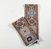 Dollhouse Stair Runner Carpet 19.75" x 2" Beige Rust 1:12 Scale Miniature