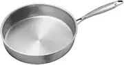 [BBRILLI] 26/28cm Frying Pans with Lid,Stainless Steel Nonstick Frying Pan Honeycomb Skillet for Gas Electric Induction Ceramic Stoves,30cm without cover