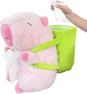 Car Tissue Box and Trash Can,Plush Tissue Holder for Car | 2 in 1 Plush Car Napkin Dispenser, Outdoor Camping Napkin Holding Bag, Backseat Tissue Holder for Small Items