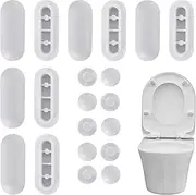 Mtxorvix 20Pack Toilet WC Seat Buffer Set, Toilet Seat Bumpers Set Universal Toilet Lid Cushions Pads Anti-Noise Replacement Seat Lid Buffers for Home Hotel Bathroom Toilet Seat and Toilet Lid(White)