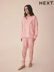 Pink Womens Eid Matching Family Pyjamas Set (E89506) | $41
