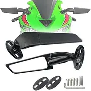 KAIQIVEM Motorcycle Mirrors Stealth Wind Wing Side Rearview Mirrors Compatible With Kawasaki Ninja 650 2025 Ninja 500 Ninja 400 300 ZX6R ZX10R ZX4RR ZX14R Suzuki GSXR 1000 600 750