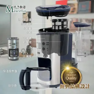 日本Maxcelia瑪莎利亞智能研磨悶蒸咖啡機四杯份MX-0106GC