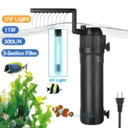 UV Sterilizer Filter For Aquarium Fish Tank Clarifier Hydroponic Oxygen Pump 11W