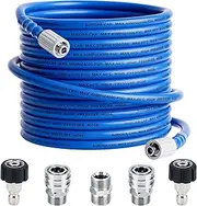 Pressure Washer Hose 50 FT x 1/4"，Kink Resistant Power Washer Hose with M22-14mm and 3/8" Quick Connection Kit，4000 PSI Replacement Power Washer Hose for Electric & Gas
