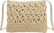 [MEGAUK] Women Mini Straw Crossbody Purse Vacation Style Woven Tote Bag Summer Beach Handmade Shoulder Bag With Tassel For Ladies