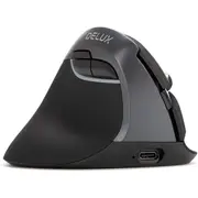 Delux M618ZD + 2.4G Bluetooth Wireless/Wired Ergonomic Mouse (Iron Grey)