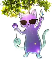 Cat Sun Catcher for Window,Kitten Art Pendant | Acrylic Colorful Wall Art Pendant Decoration for Kitchen Garden Window Panels Cat Lover