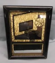 Basketball award trophy gloss black frame mirror backboard and ball