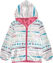 [GuoChe] Boys Winter Coats Sherpa Lined Tribal Ethnic Cute Blue Purple Toddler Girl Winter Jacket Peach Girl Zip Up Jacket