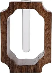 Test Tube Vases, Wood Frame, 3.74x2.76x1.57 inches, Hydroponic Vase, Clear Glass, Multi-Tube Holder, Small Size, Ideal for Living Room, Entryway, Shelf, Mantle, Desk Decoration