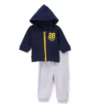 Sweet & Soft Navy '28' Hoodie & Gray Pants Set Size 12 Months