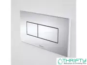 Caroma Invisi Rectangle Metal Dual Flush Plate Button Satin Chrome 237020S