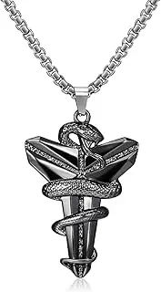 [Medsor] Mamba Necklace Stainless Steel Mamba Pendant Chain For Men