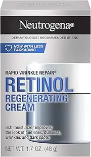 [Neutrogena] Rapid Wrinkle Repair Retinol Anti Ageing Regenerating Cream Face Moisturiser 48g |Fights fine lines, dullness, wrinkles & dark spots|Hyaluronic Acid hydrates & rejuvenate the look of skin