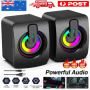 Computer Speaker Loud Sound with LED RGB Light for PC Laptop Stereo Desktop FZ