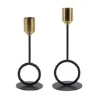 Gold Taper Candle Holders Iron Candlesticks Stand Wedding Party Table