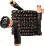 Pocket Hose Copper Bullet Expandable Garden Hose 75 FT w/10 Pattern Thumb Spray